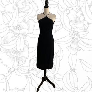 Reformation black midi slip dress